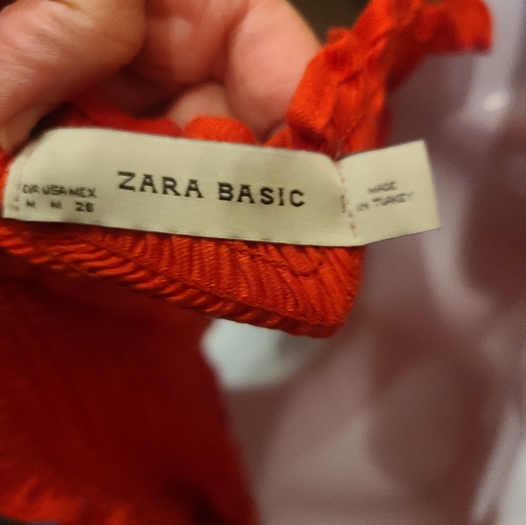 Zara 🔥 fire red/orange Off the shoulder top szM - Picture 4 of 9